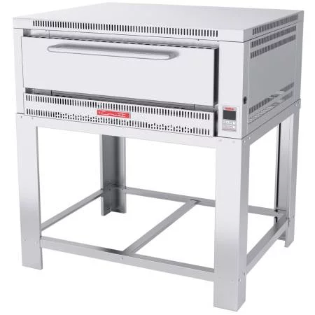 Horno a gas, con capacidad para 4 pizzas de 40 cm con piso refractario, controlado por 1 termostato digital