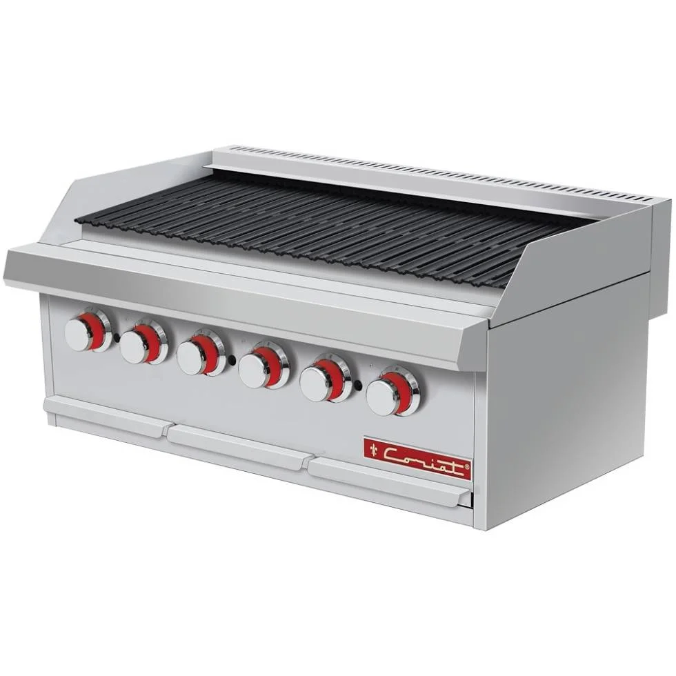 Asador a gas, con 3 parrillas reversibles