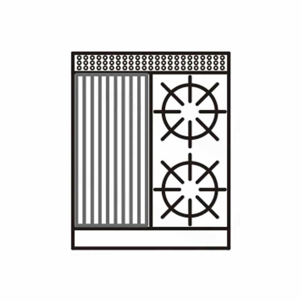 Estufa de mesa modular 1 asador y 2 quemadores EM2/1A+1Q International - Imagen 2