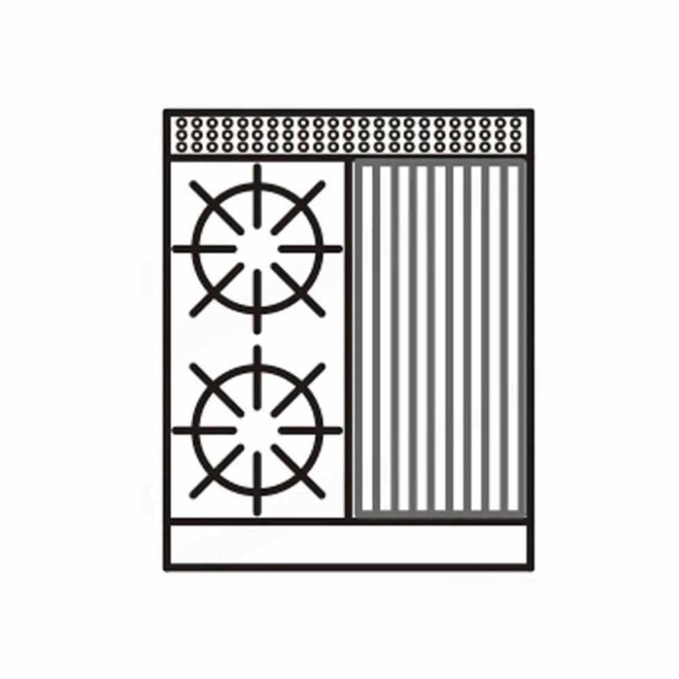 Estufa de mesa modular 2 quemadores 1 asador EM2/1Q+1A International - Imagen 2