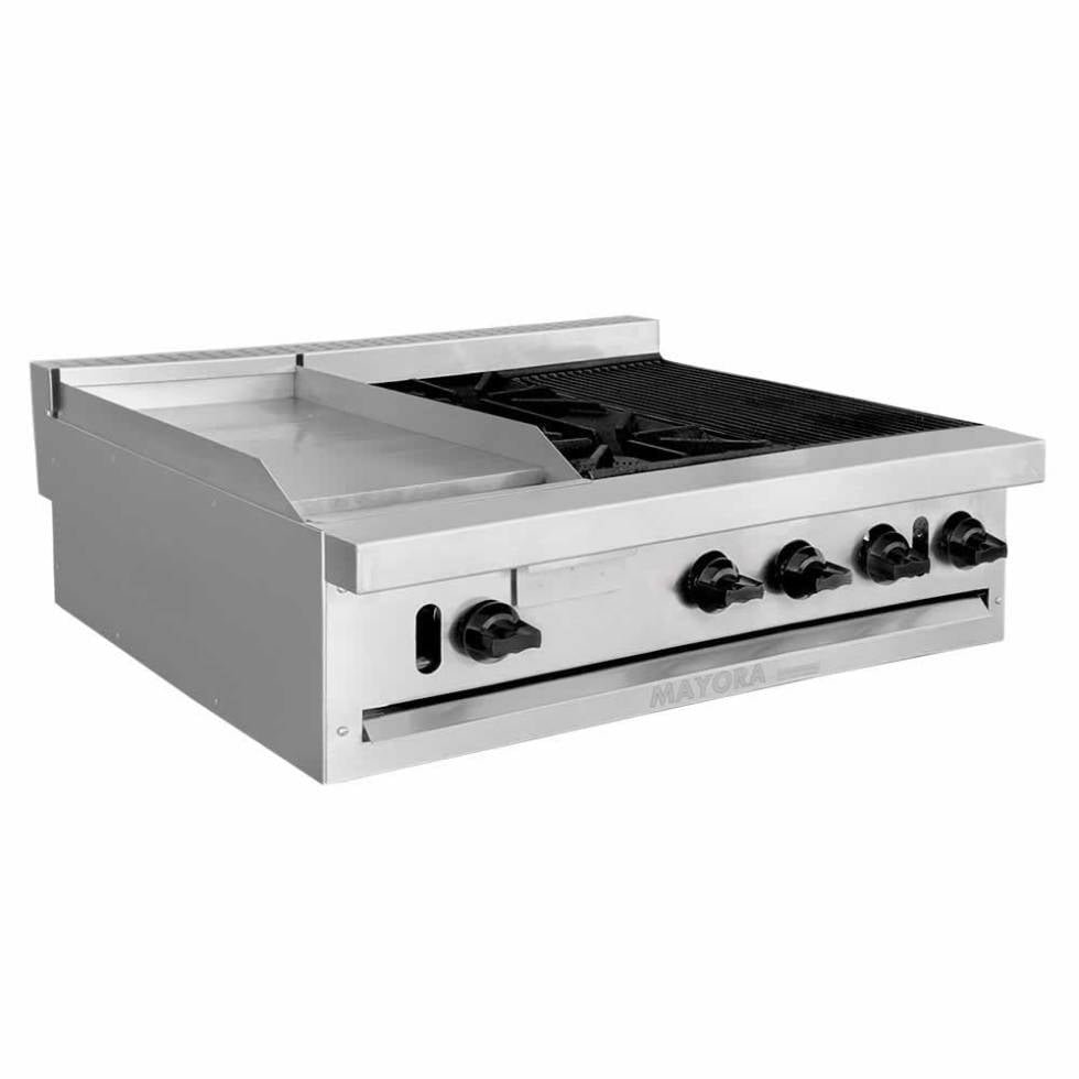 Estufa de mesa modular triple 1 plancha, 2 quemadores y 1 asador EM3/1P+1Q+1A International