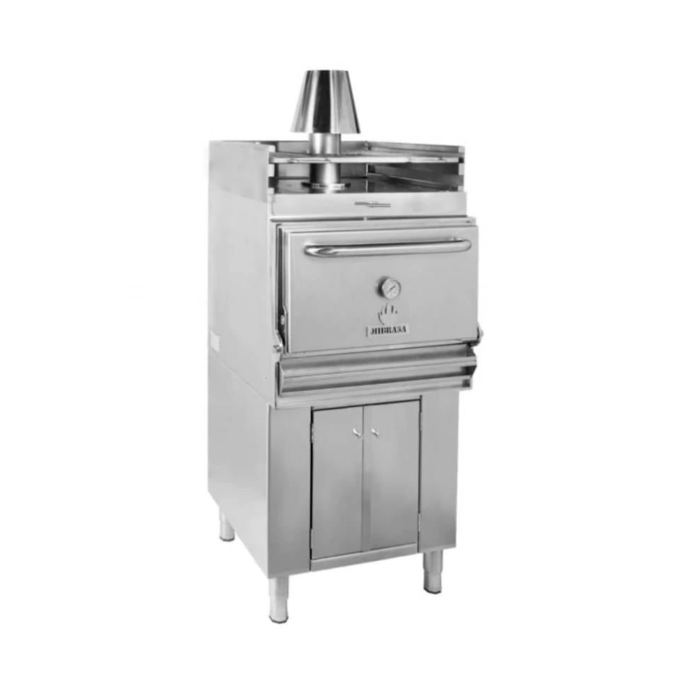 Horno con armario bajo y soporte bandejas, funcionamiento es 100% con carbón vegetal HMBABSB110 International