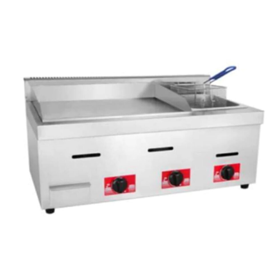 Plancha grill lisa con freidora a gas  Migsa PFM-85