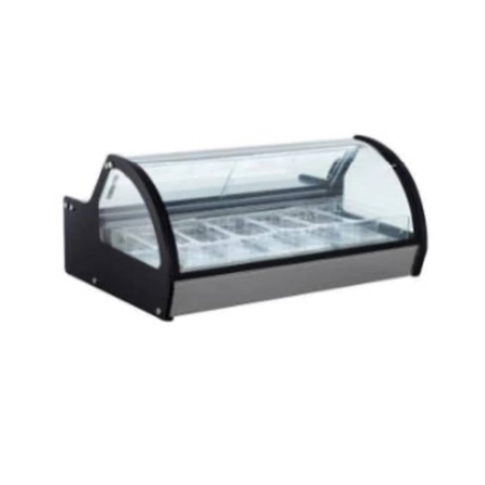Vitrina exhibidora de helados de 6 insertos sobre mostrador Migsa RTD-122L-1