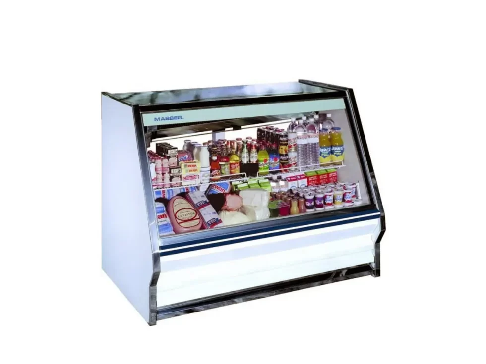 Vitrina retro de cristal plano, parrillas ajustables RHN1000 Masser