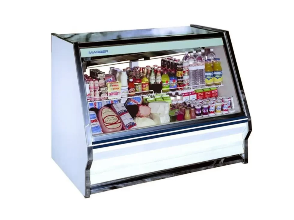 Vitrina retro de cristal plano, parrillas ajustables RHN2000 Masser