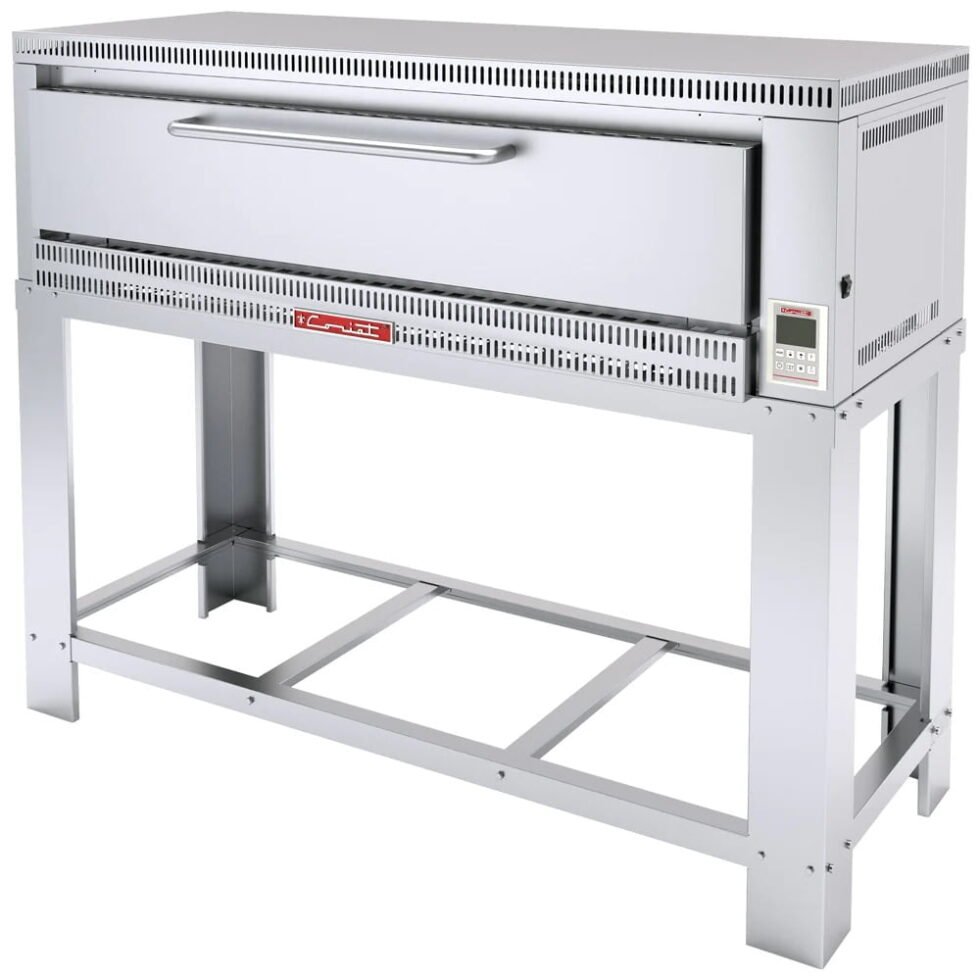 Horno a gas, con capacidad para 3 pizzas de 40 cm de con, piso refractario, controlado por 1 termostato digital