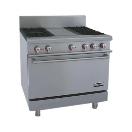 Estufa con 4 Quemadores, Horno y Plancha