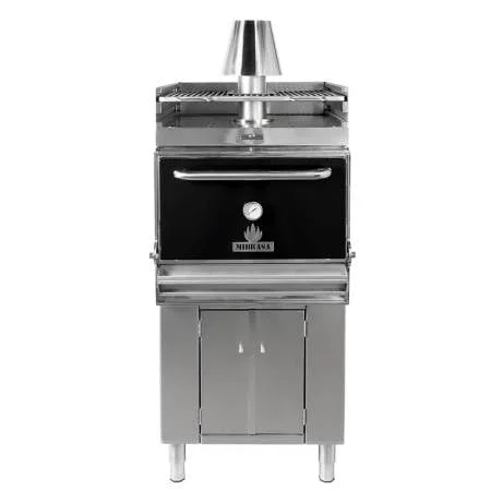 Horno con armario bajo y soporte bandejas, funcionamiento es 100% con carbón vegetal HMBABSB160 International